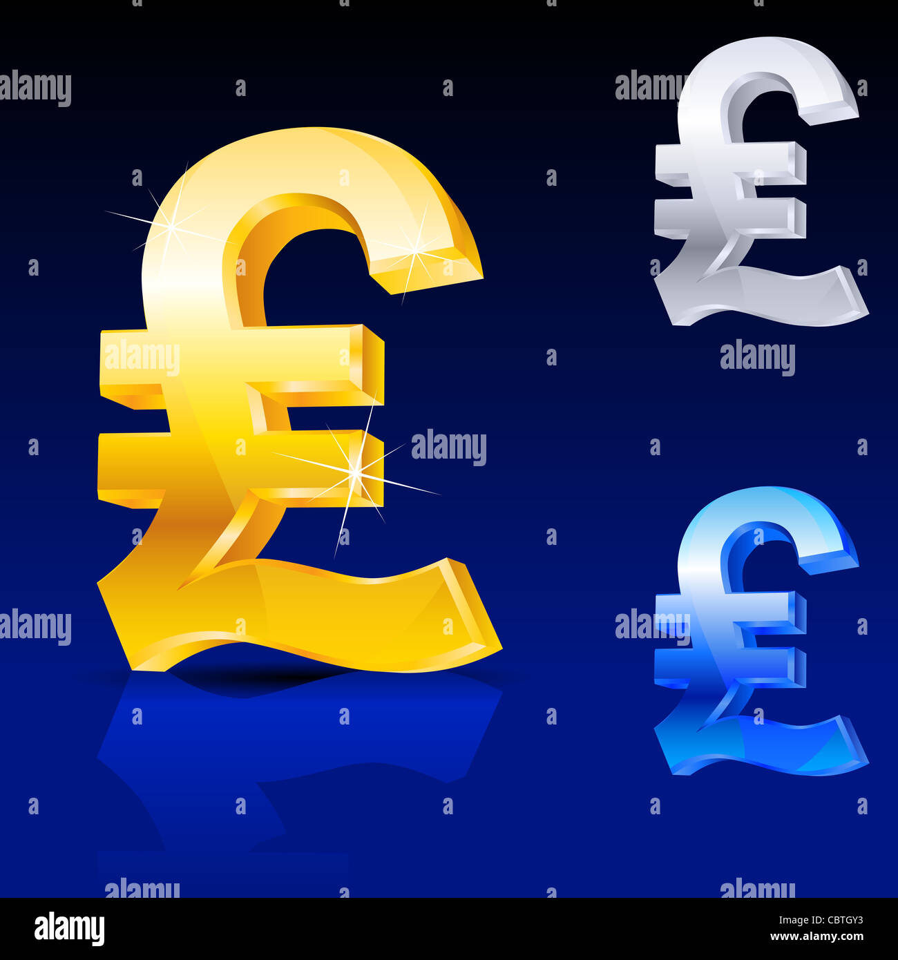 Abstract pound sign. Illustration on blue background for design Stock Photo