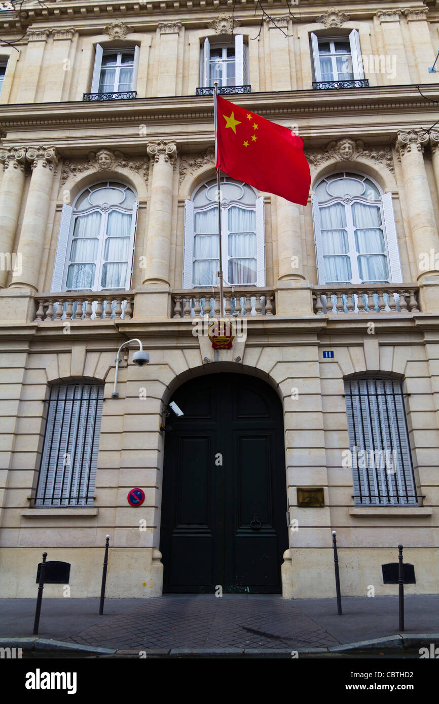 Chinese Embassy, Avenue George V, Paris, France Stock Photo