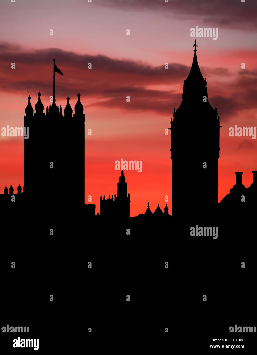 silhouette of house of parliament Stock Photo