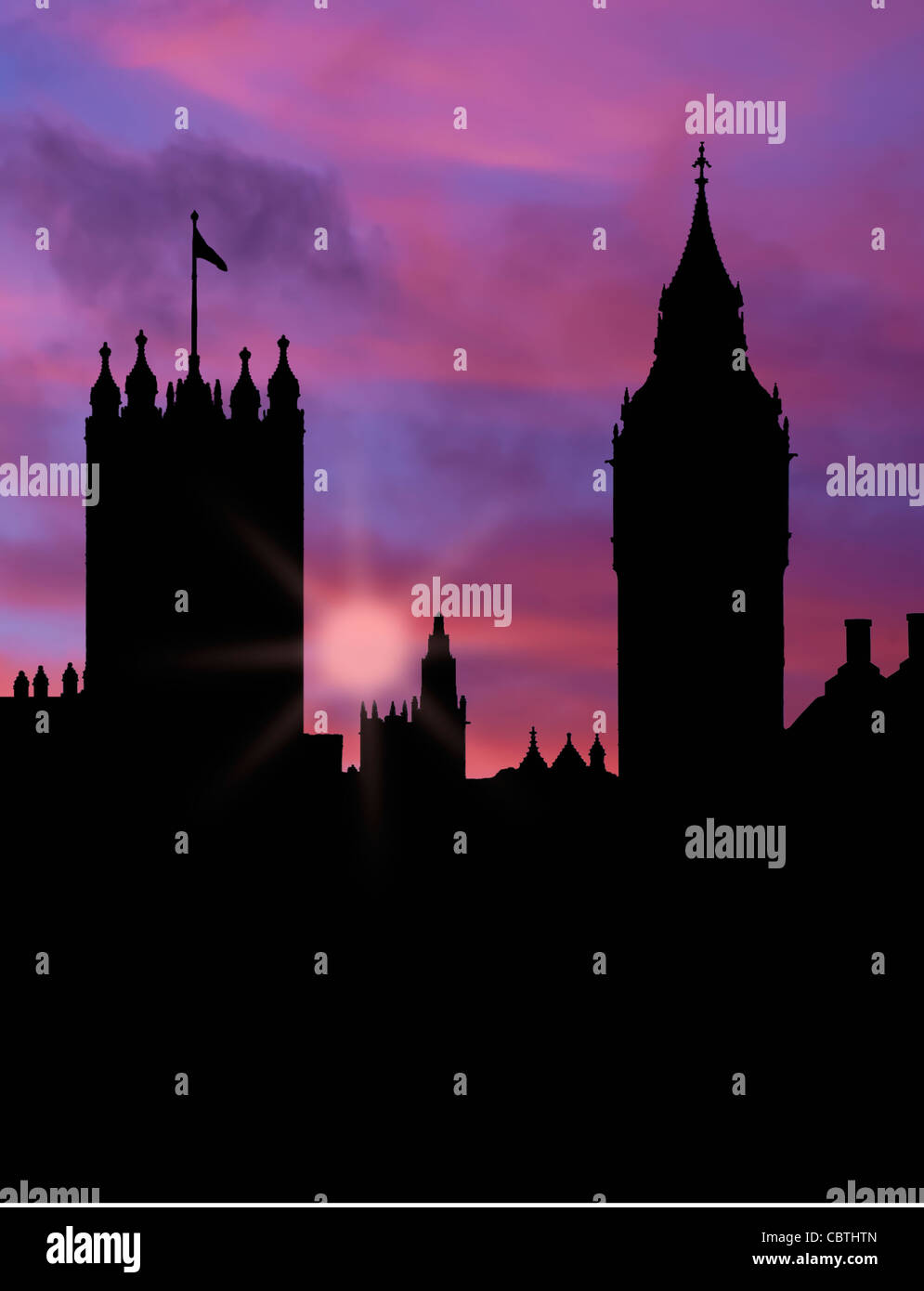 silhouette of house of parliament Stock Photo