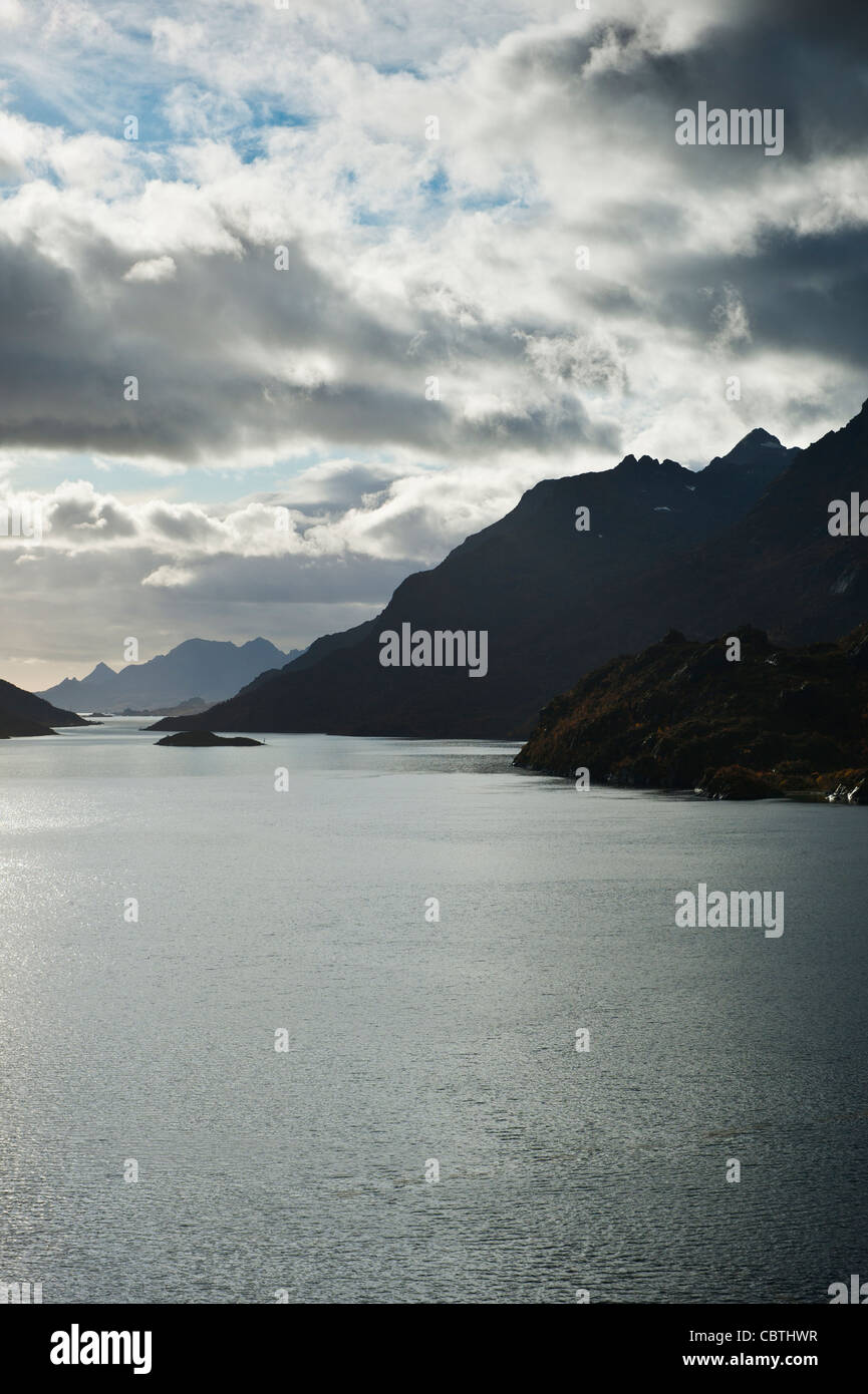 View of Raftsundet from Raftsund bridge, Vesteralen - Lofoten islands ...
