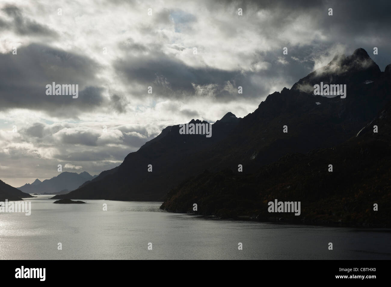 View of Raftsundet from Raftsund bridge, Vesteralen - Lofoten islands ...
