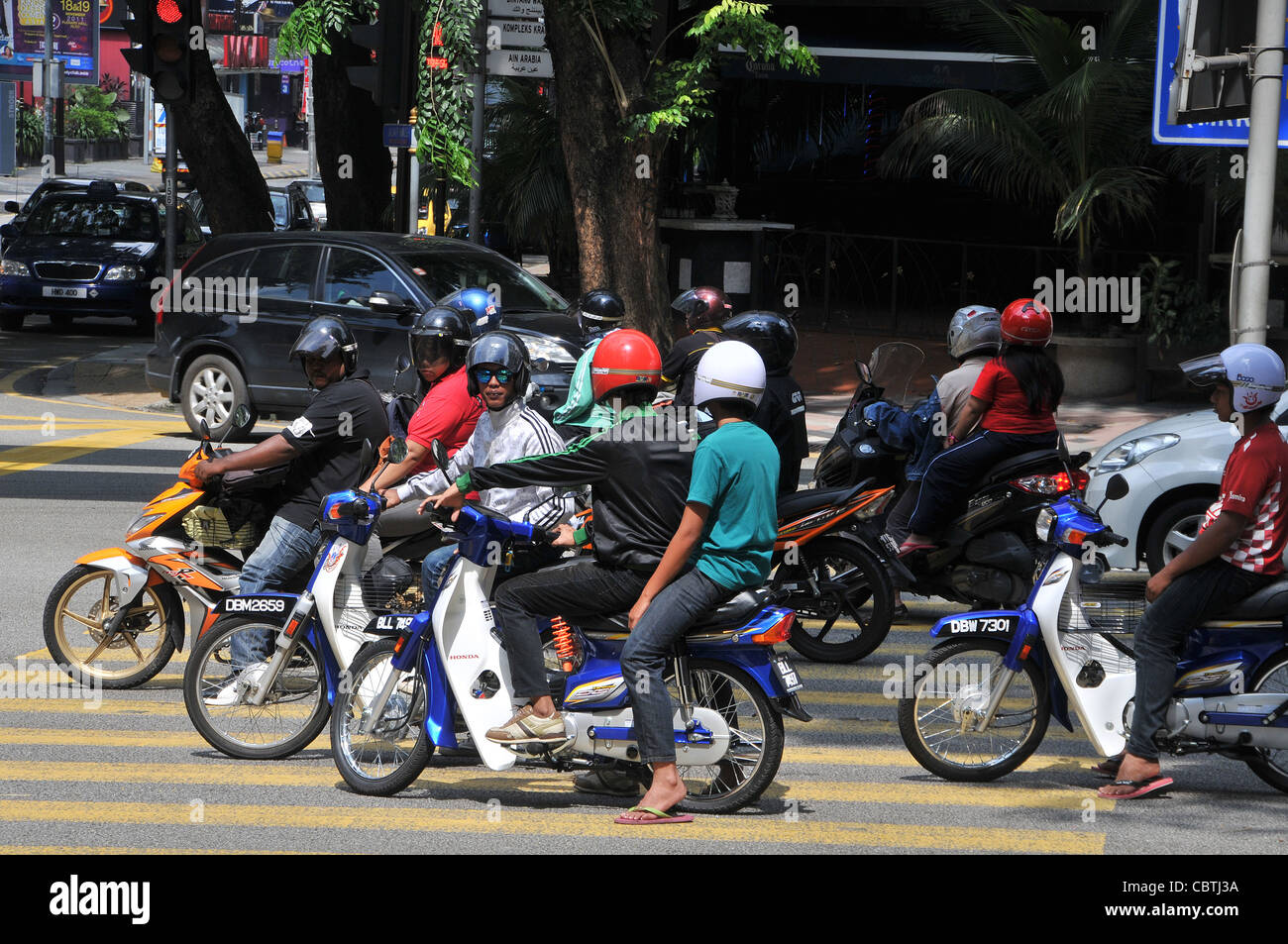 street scene motorcycling Kuala Lumpur Malaysia Stock Photo