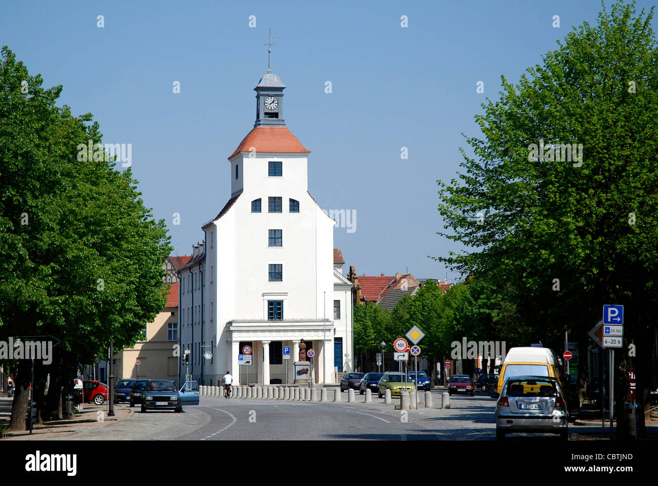 City hall of the town Treuenbrietzen in the Flaeming. Stock Photo