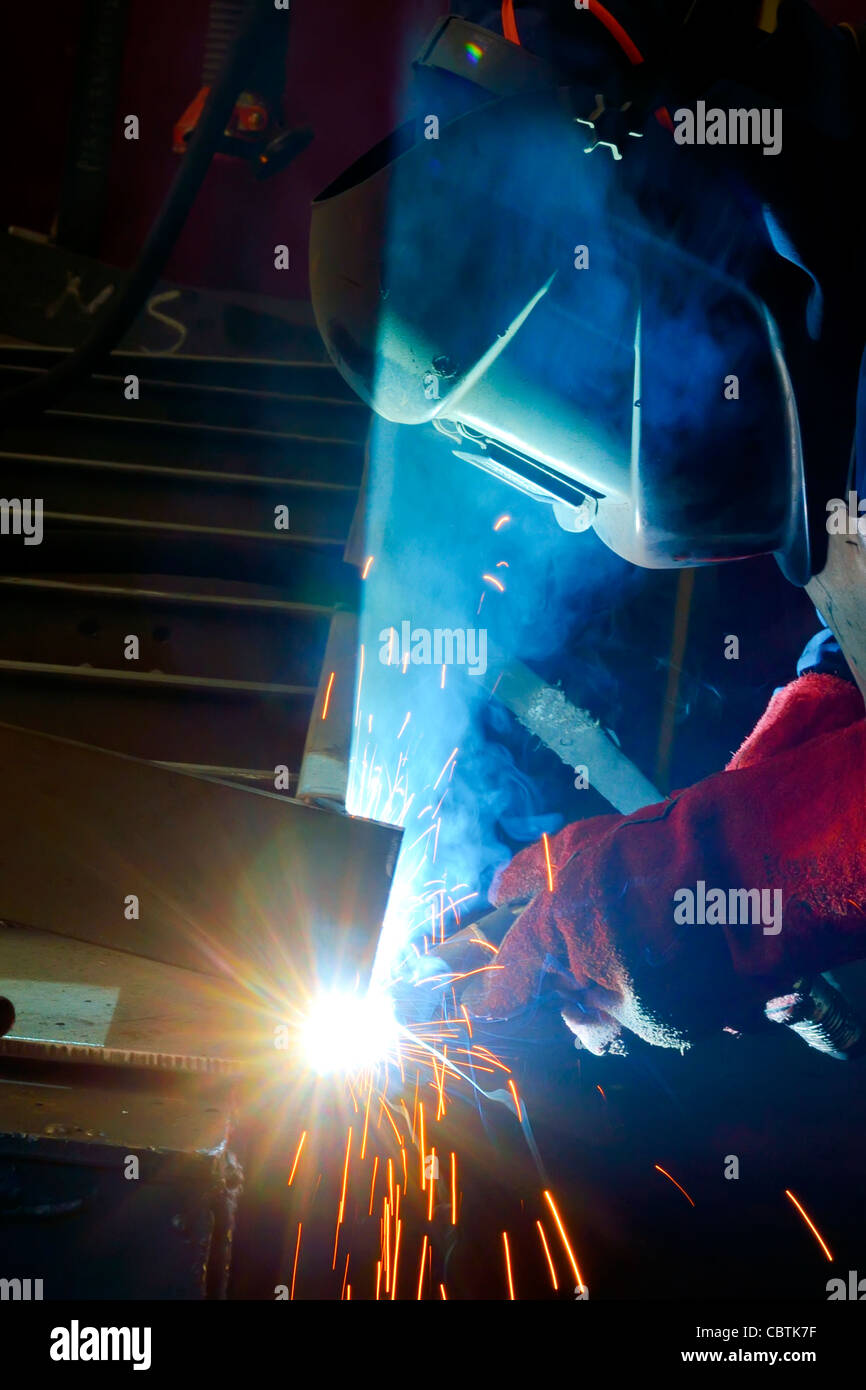 welding with mig-mag method Stock Photo