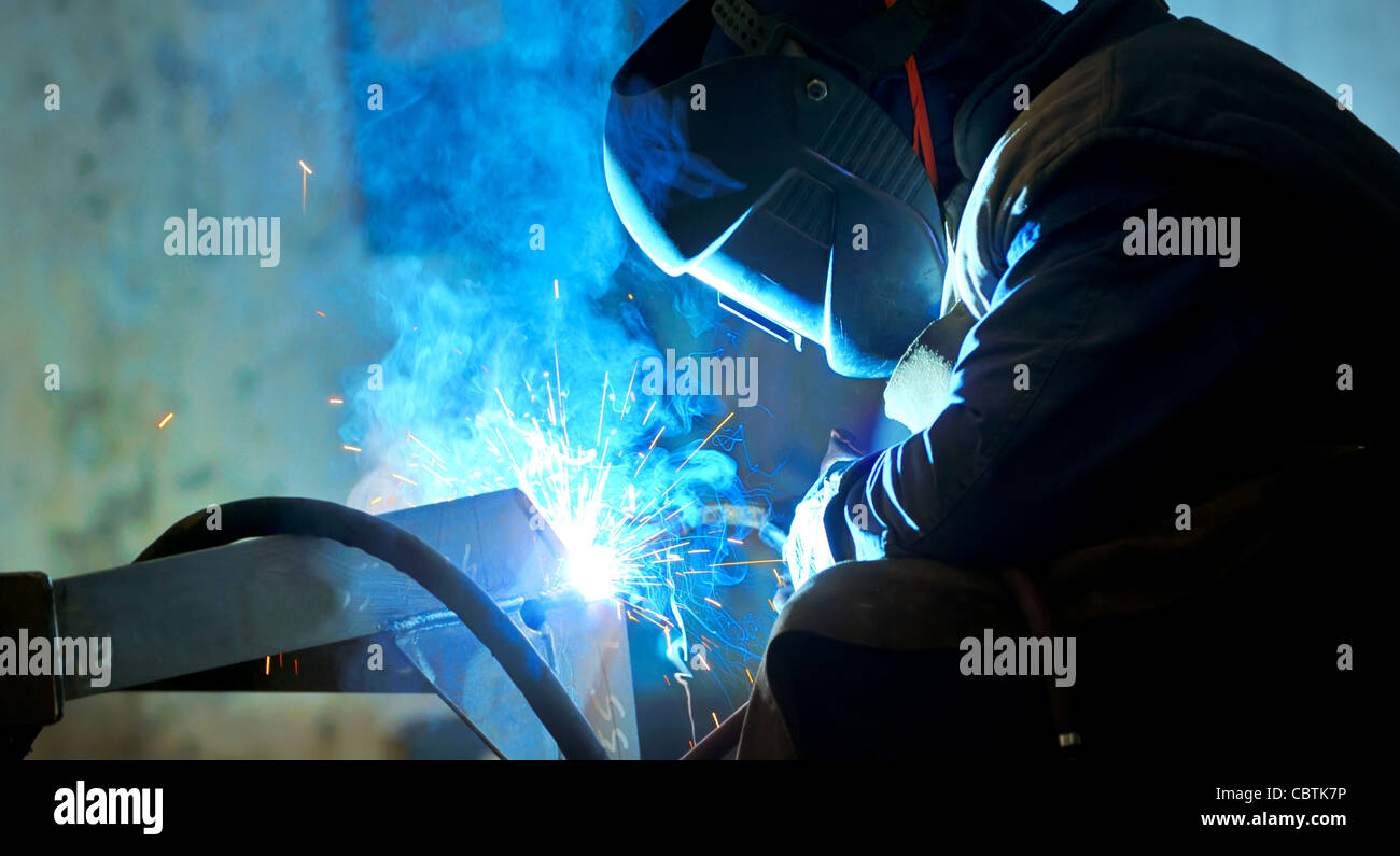welding with mig-mag method Stock Photo - Alamy