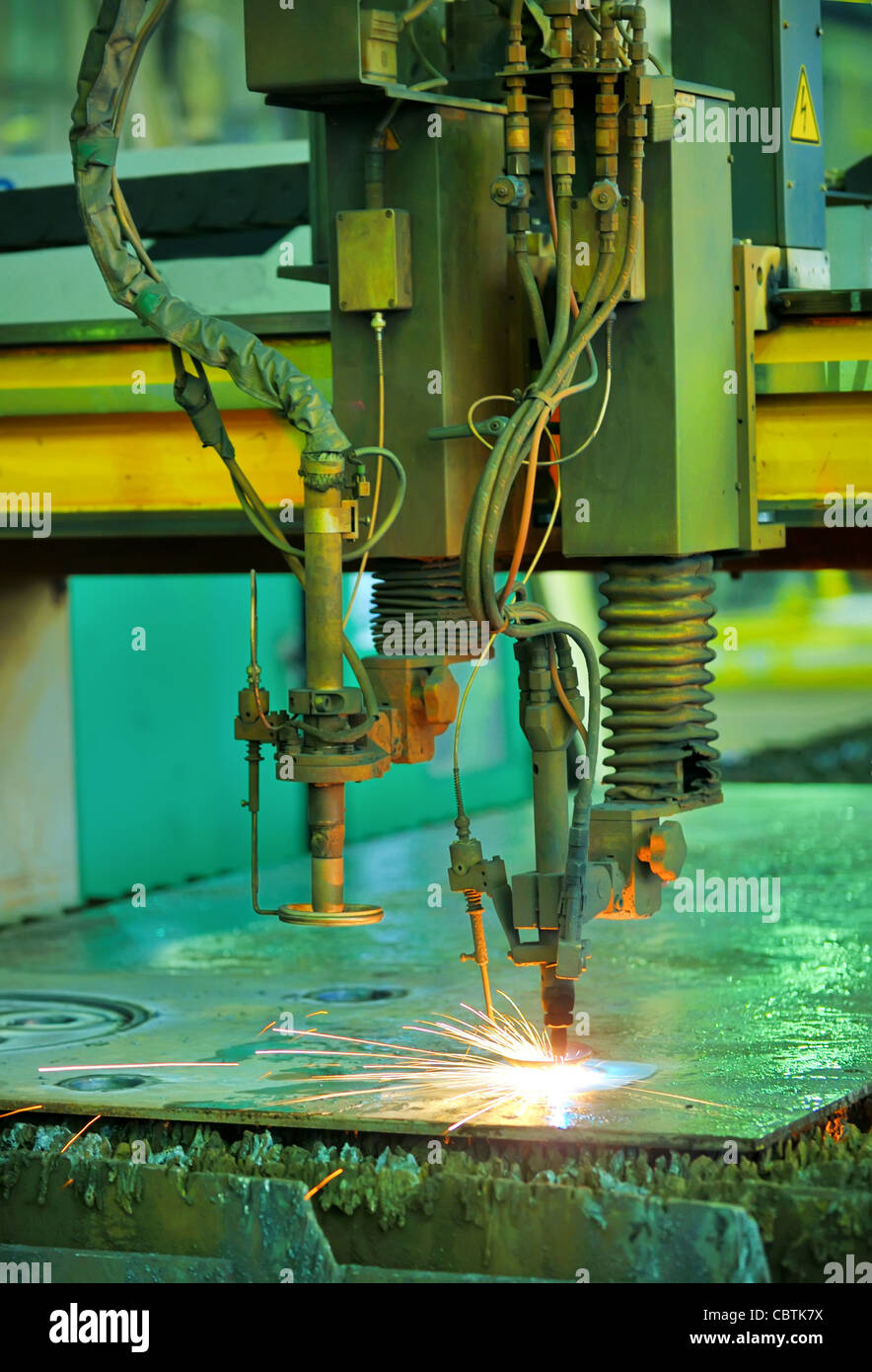Plasma cutting Stock Photo