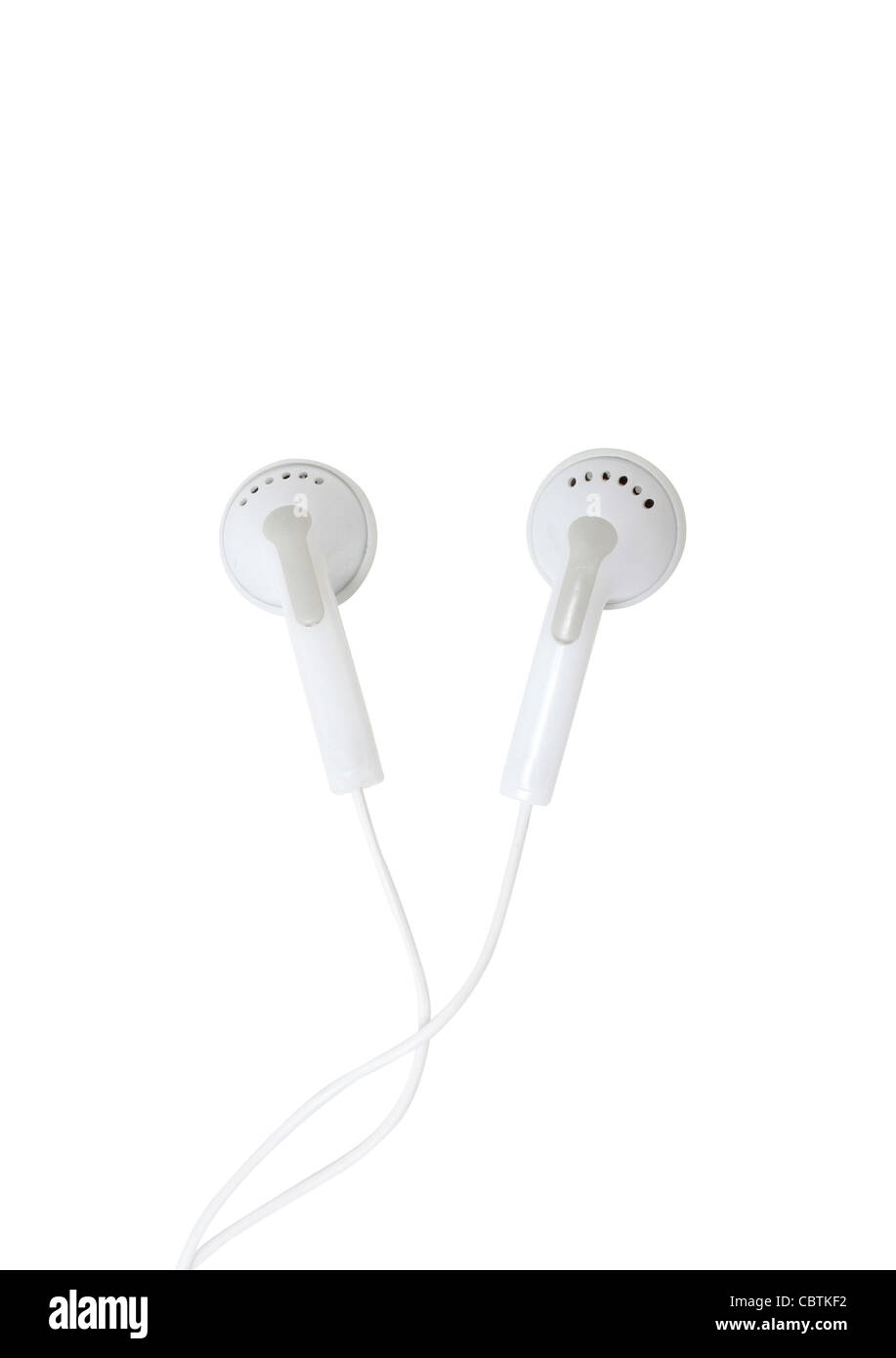 Ear buds isolated on white Stock Photo