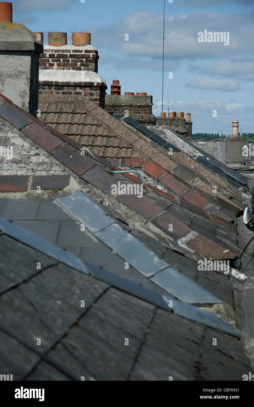Row of rooftops, Dublin city Stock Photo