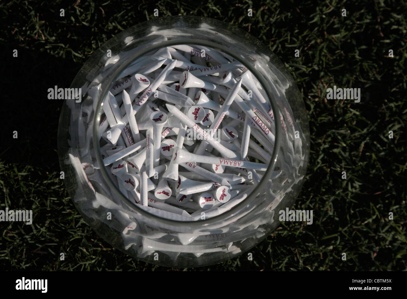 A bowl of golf tees at the Abama resort in Playa San Juan Tenerife Canary Islands Spain Stock Photo