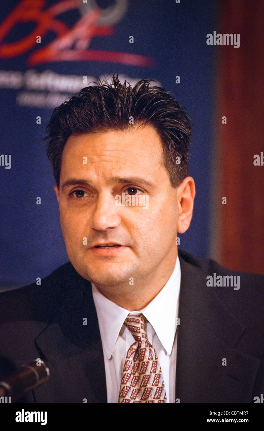 William Larson of Network Associates attends a press conference by the Business Software Alliance June 16, 1999 in Washington, DC. Stock Photo
