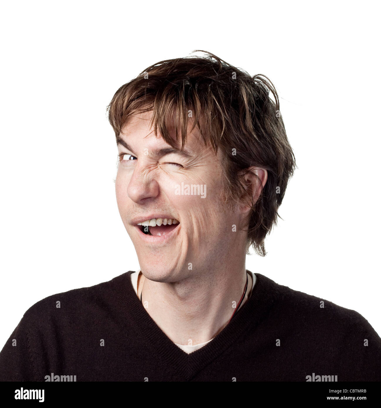 Friendly and expressive wink Stock Photo
