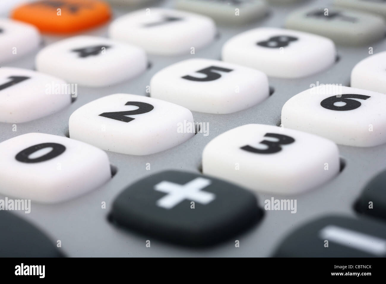 Rubber buttons on a calculator Stock Photo