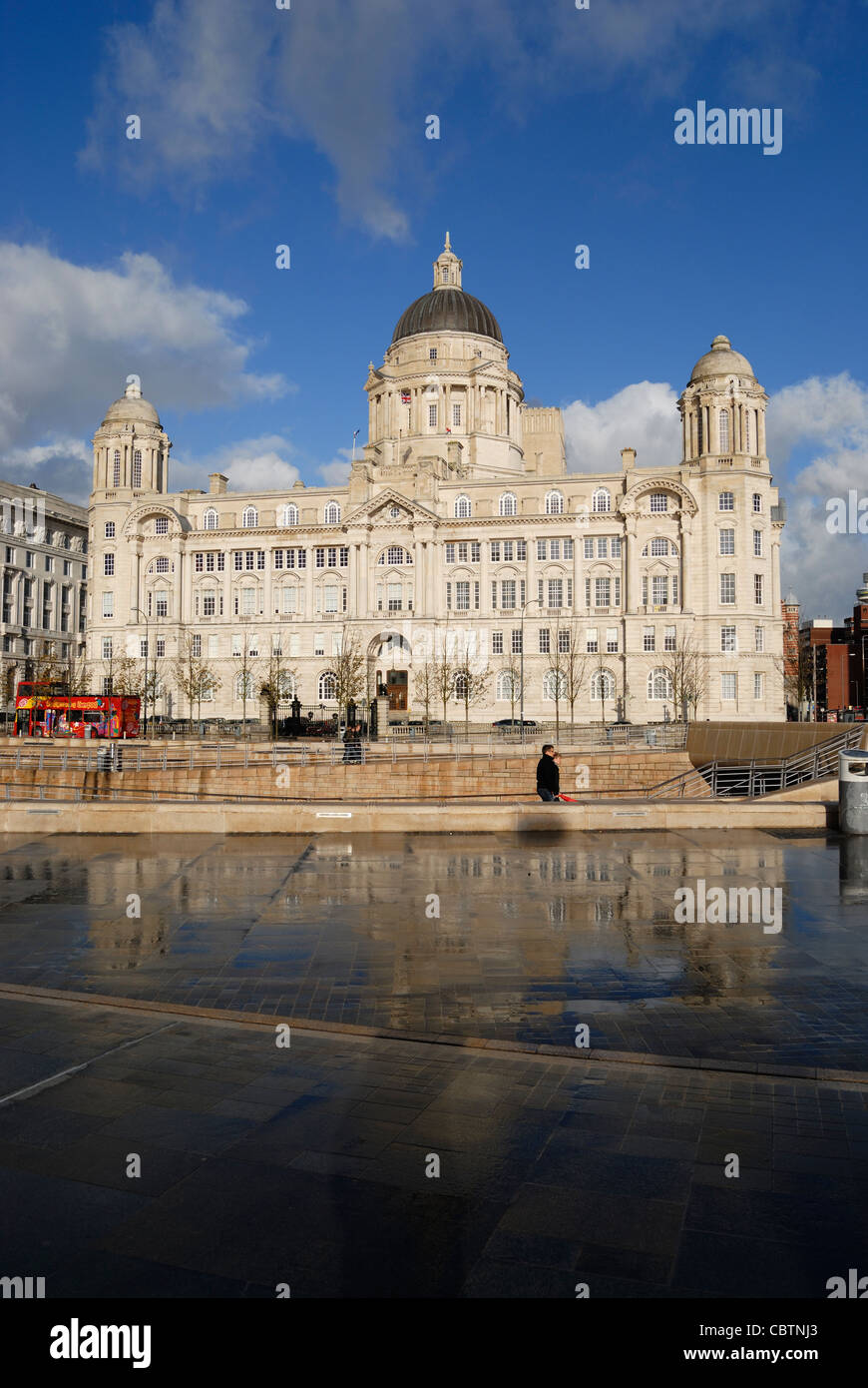 Port of Liverpool Building, known locally as the Dock Office - a grade II listed building at Pier Head, Liverpool. Stock Photo