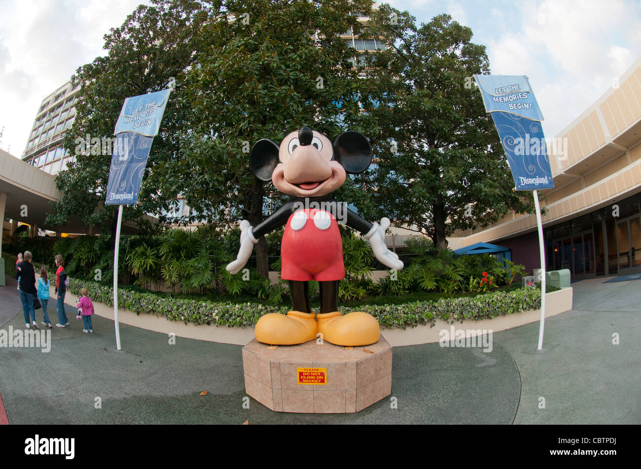 Notorious cartoon character Mickey Mouse statue in Disneyworld hotel, Anaheim, US Stock Photo