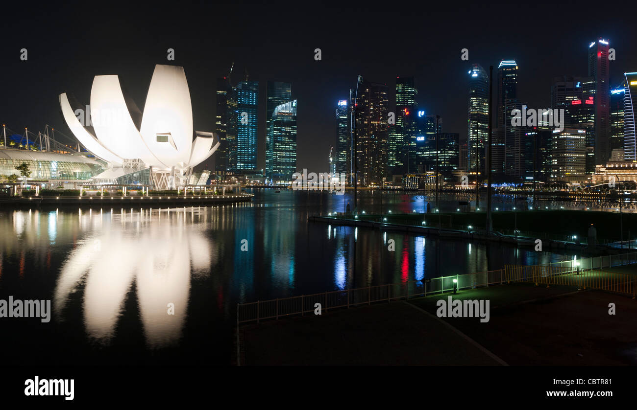 Maina Bay, Singapore by night. Stock Photo