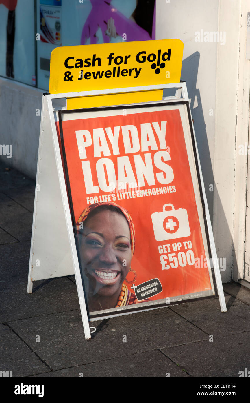 Payday loans sign, UK Stock Photo