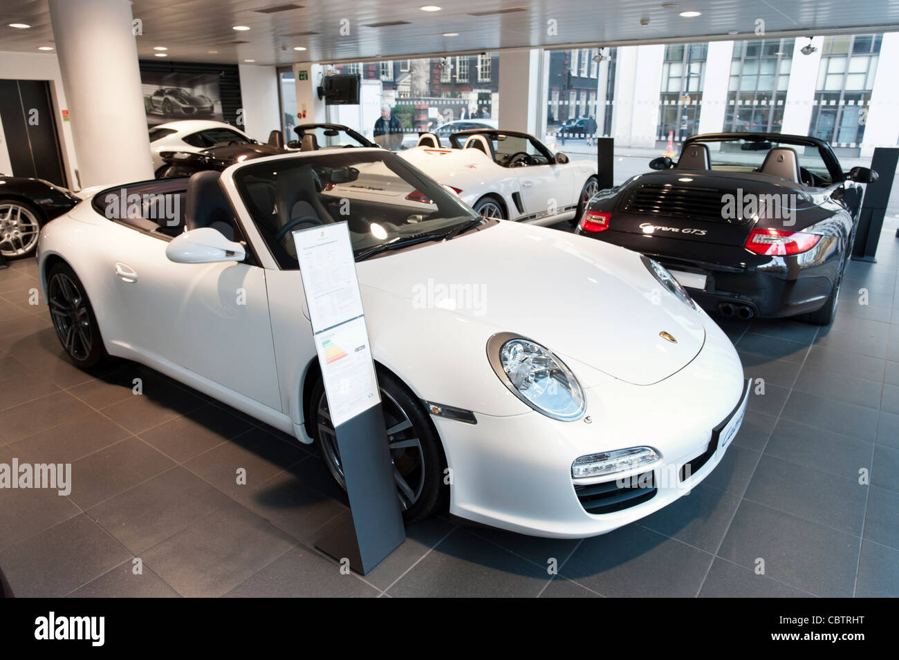 Porsche car showroom in Mayfair, London, England, UK Stock Photo