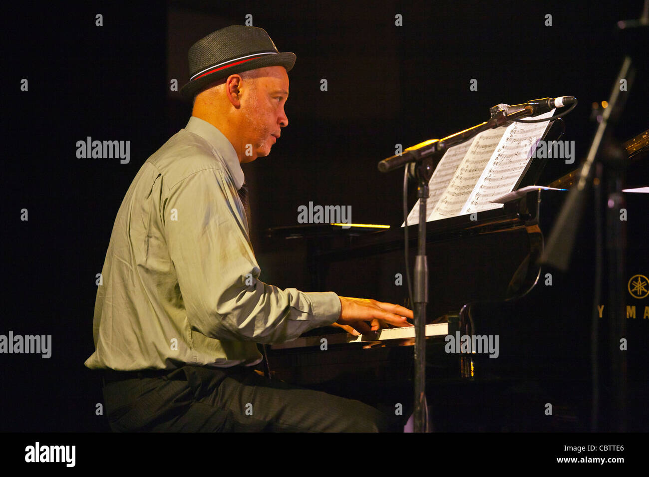Dr JOHN CALLOWAY plays the piano with the JOHN SANTOS SEXTET in the Nightclub - 54TH MONTEREY JAZZ FESTIVAL 2011 Stock Photo