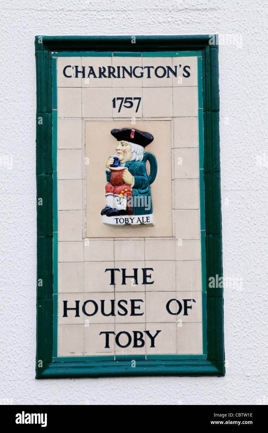 Charrington's The House of Toby Plaque, Grove Road, Tower Hamlets, London, England, UK Stock Photo