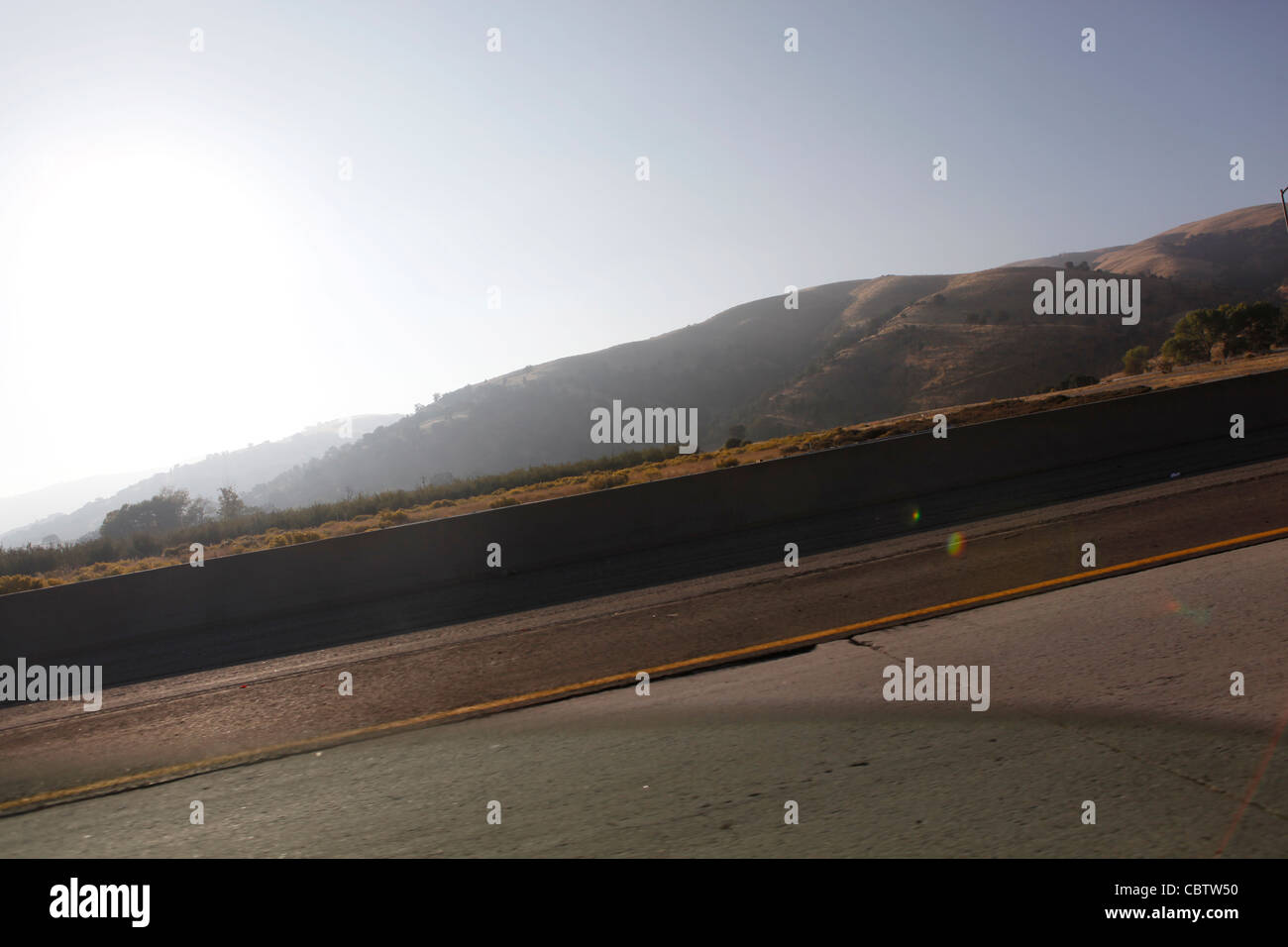california interstate 5 freeway southbound grapevine morning kern county Stock Photo