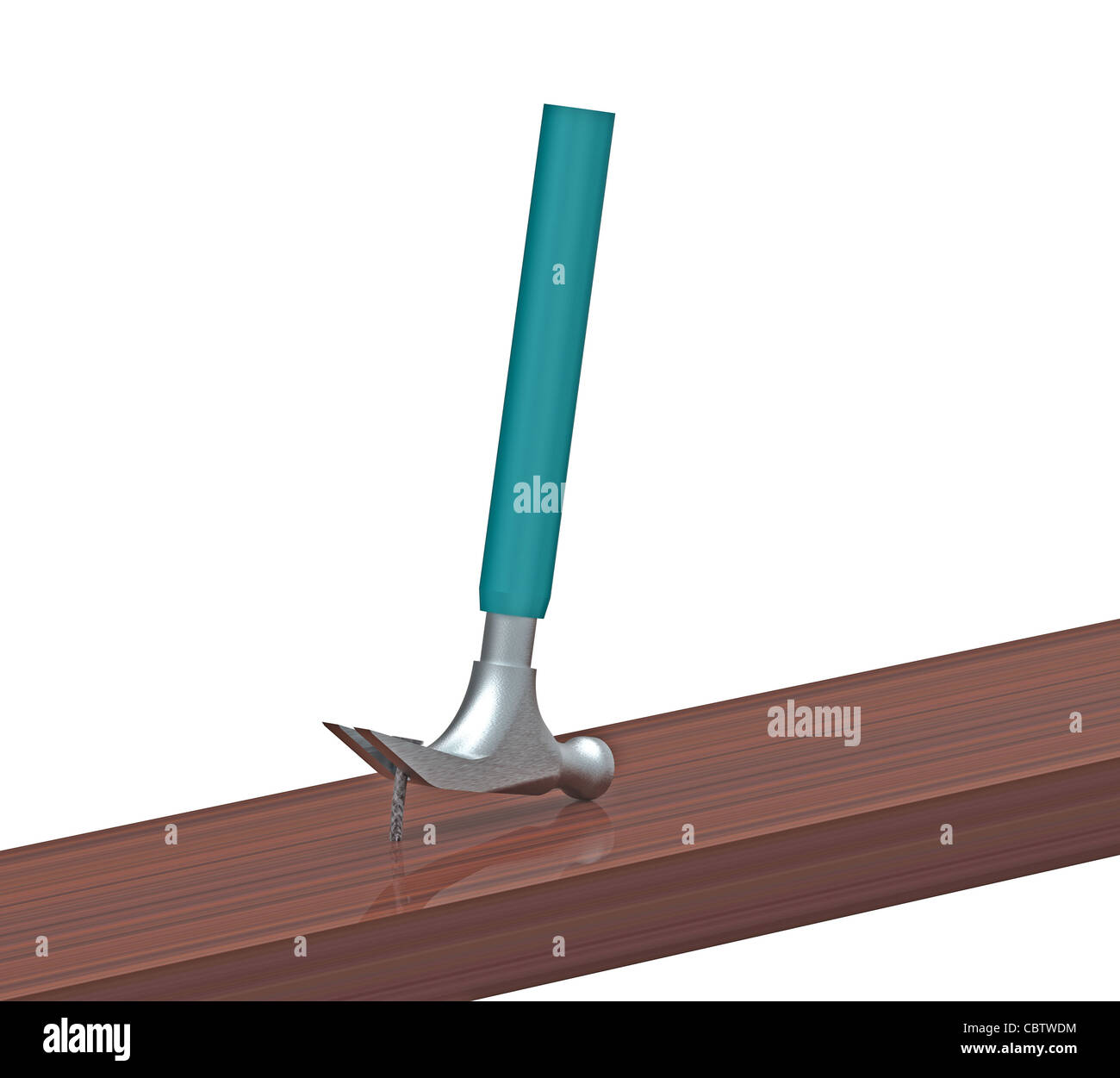 Pulling nails out of wooden planks, isolated on white Stock Photo Alamy