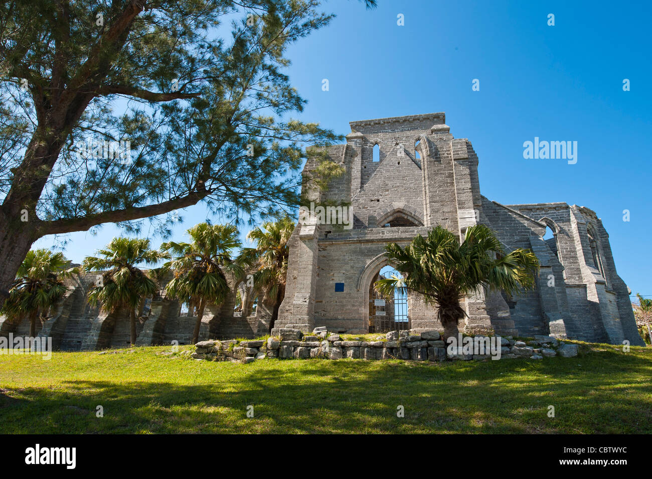 St. George, Bermuda. The unfinished Church in St. George, Bermuda. Stock Photo