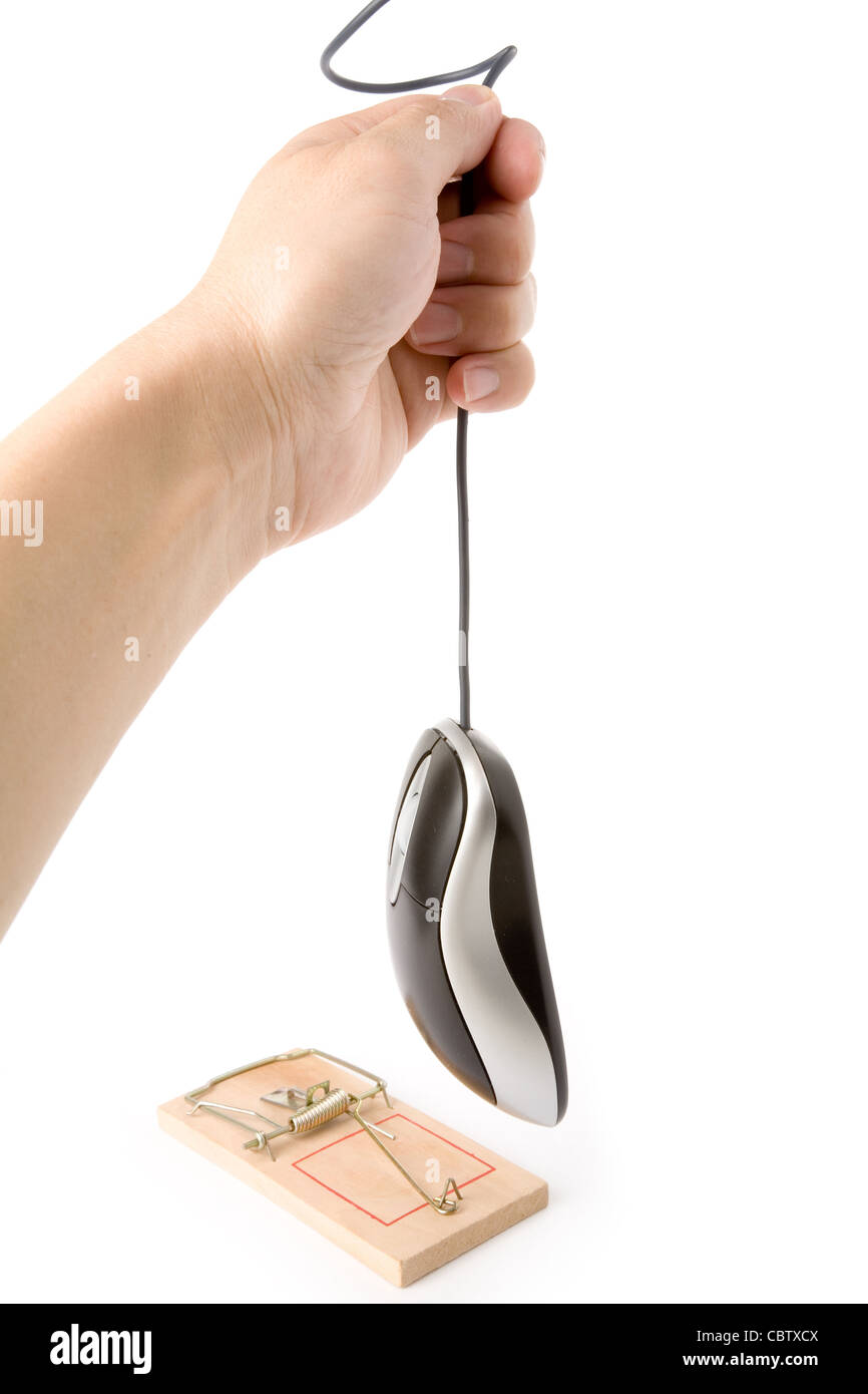 computer mouse and Mousetrap with white background Stock Photo Alamy