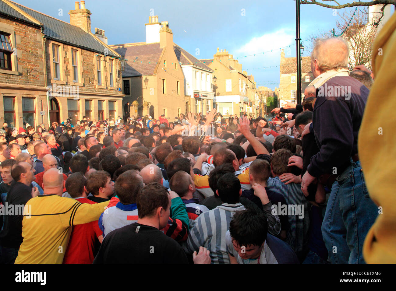Orkney, New Year's Day Ba' Game Stock Photo