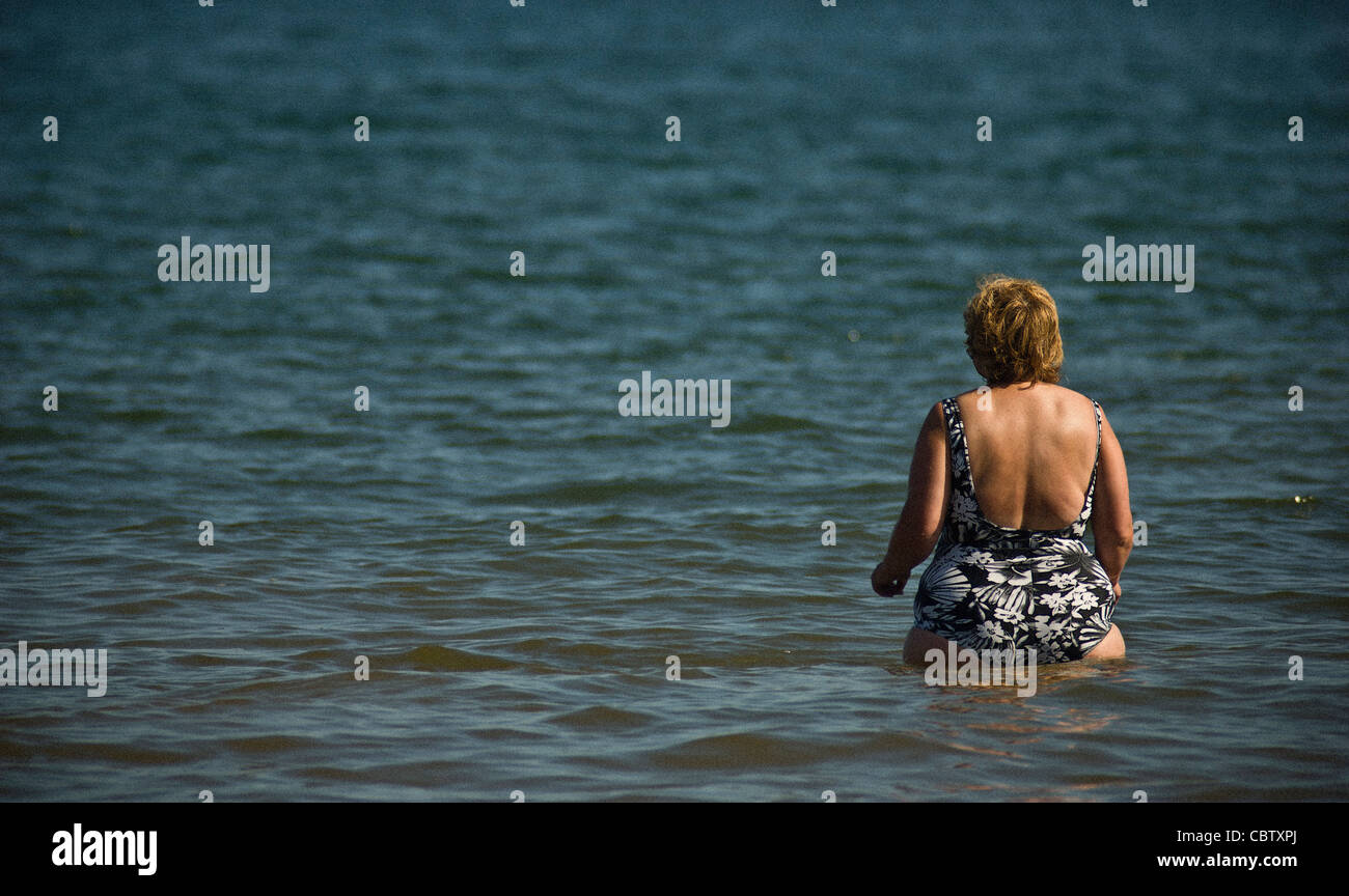 Mature woman swimming costume hi-res stock photography and images - Alamy