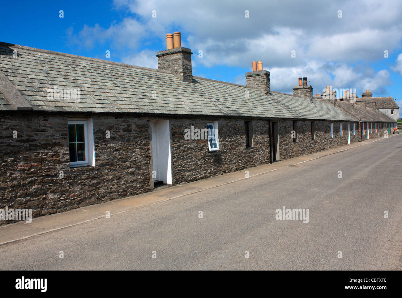 Traditional cottages on Isle of Shapinsay Stock Photo