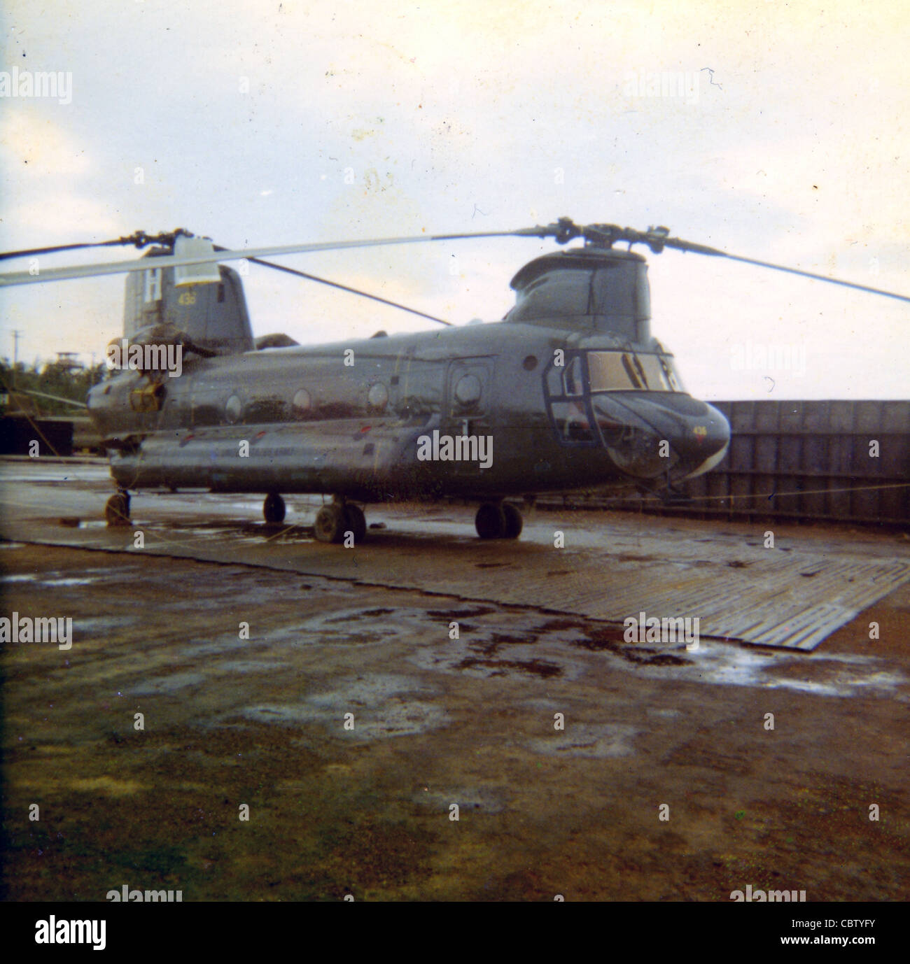 US Army Chinook Parked In Revetment 213th Aviation Company Assault 