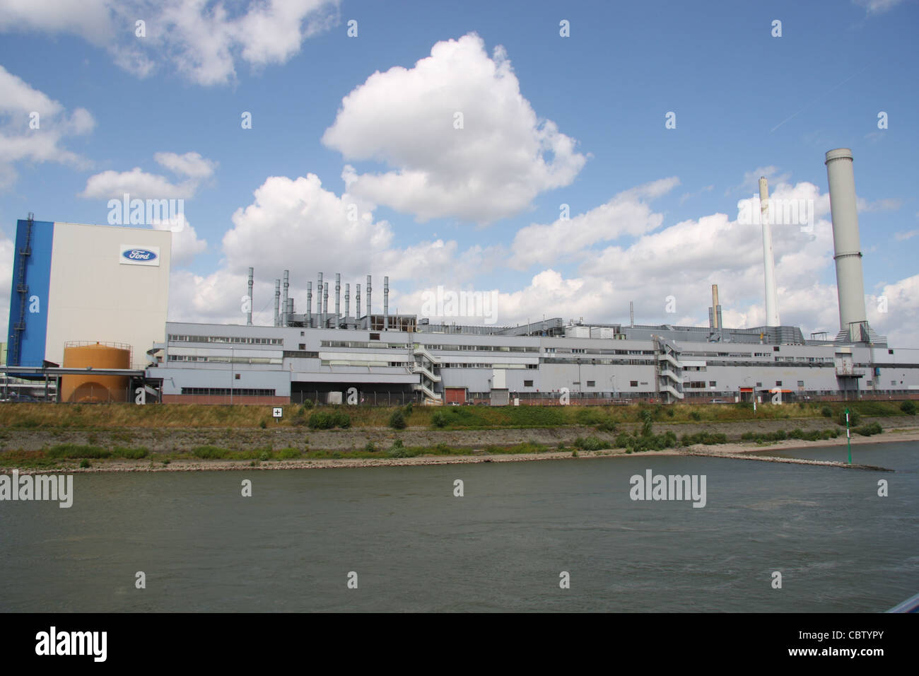 Ford automobile plant at Leverkusen on the Rhine River, Germany Stock Photo