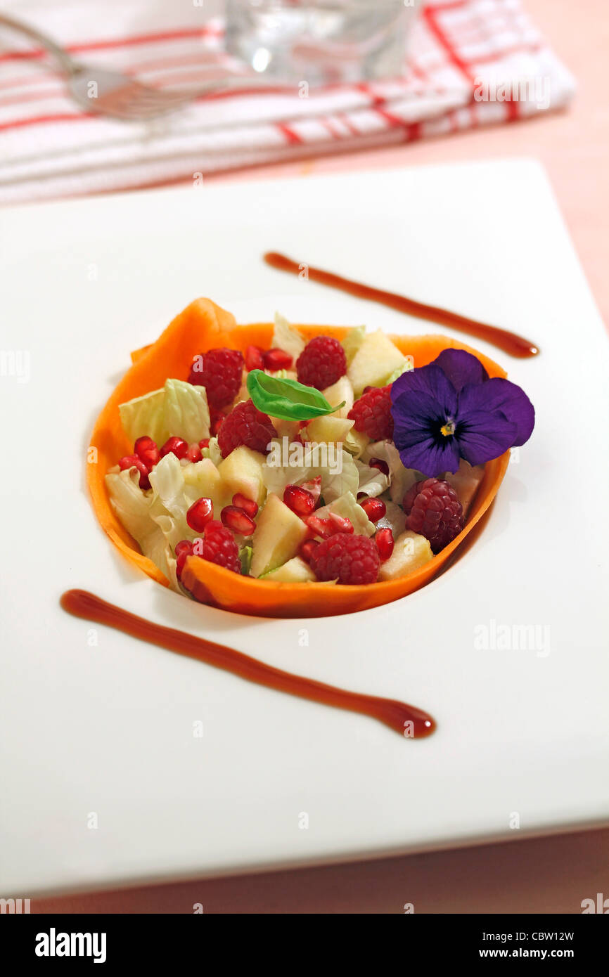 Carrot Raspberry Fruit salad with carrots and raspberries. Recipe available Stock Photo ...