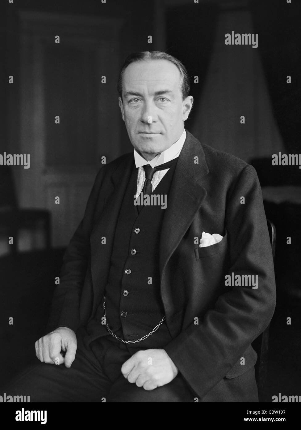 Vintage portrait photo of British Conservative politician Stanley Baldwin (1867 - 1947). Stock Photo