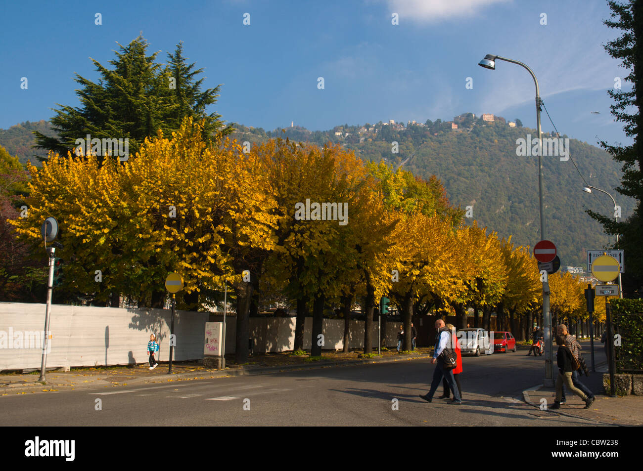 Viale Fratelli Rosselli street Como town Lombardy region Italy Europe Stock Photo