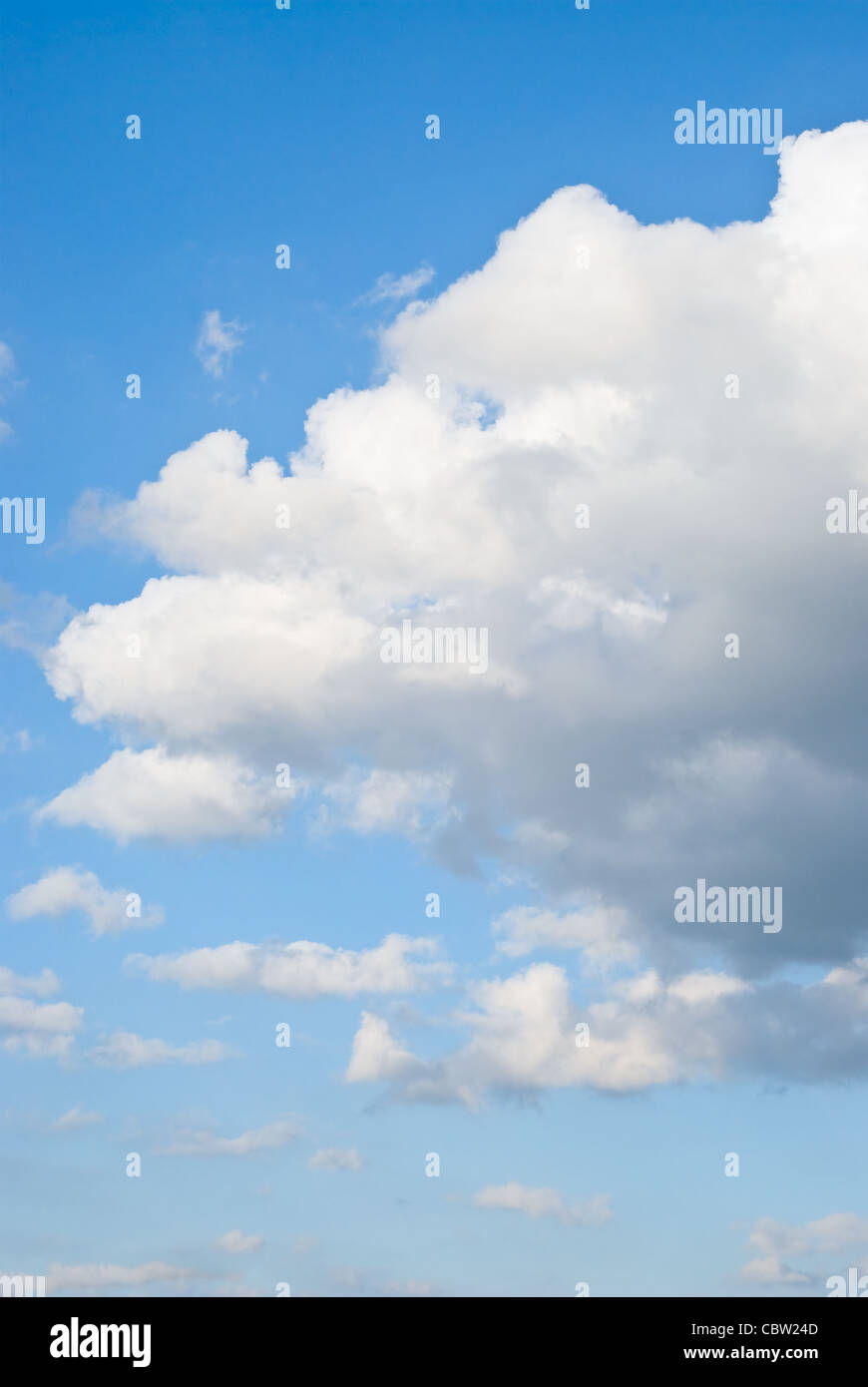Fair Weather Cumulus Clouds with Blue Sky Stock Photo