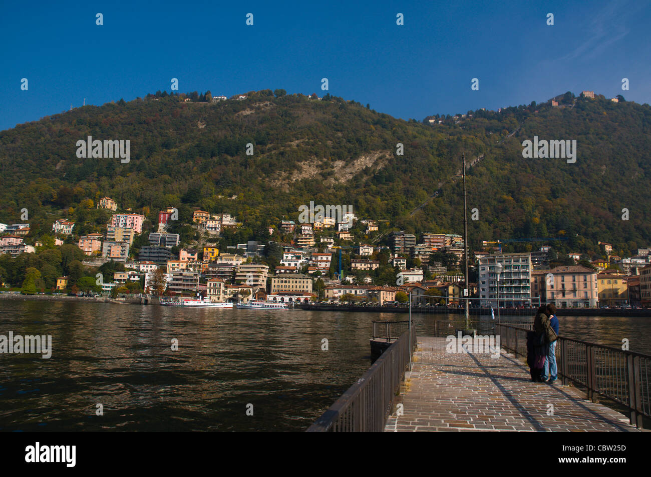 Diga Piero Foranea Caldirola pier Lago di Como the Como lake at Como town Lombardy region Italy Europe Stock Photo