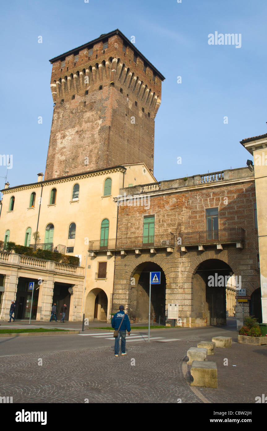 Porta Castello tower at Piazza Castello square Vicenza the Veneto region  northern Italy Europe Stock Photo - Alamy