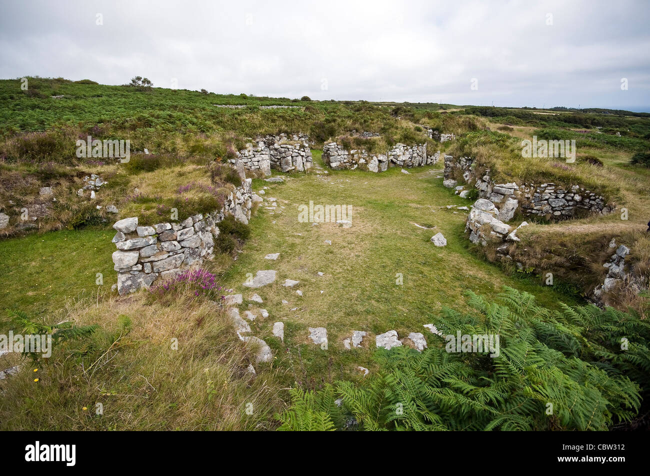 Chysauster Iron Age Village near Penzance, Cornwall, UK Stock Photo Alamy
