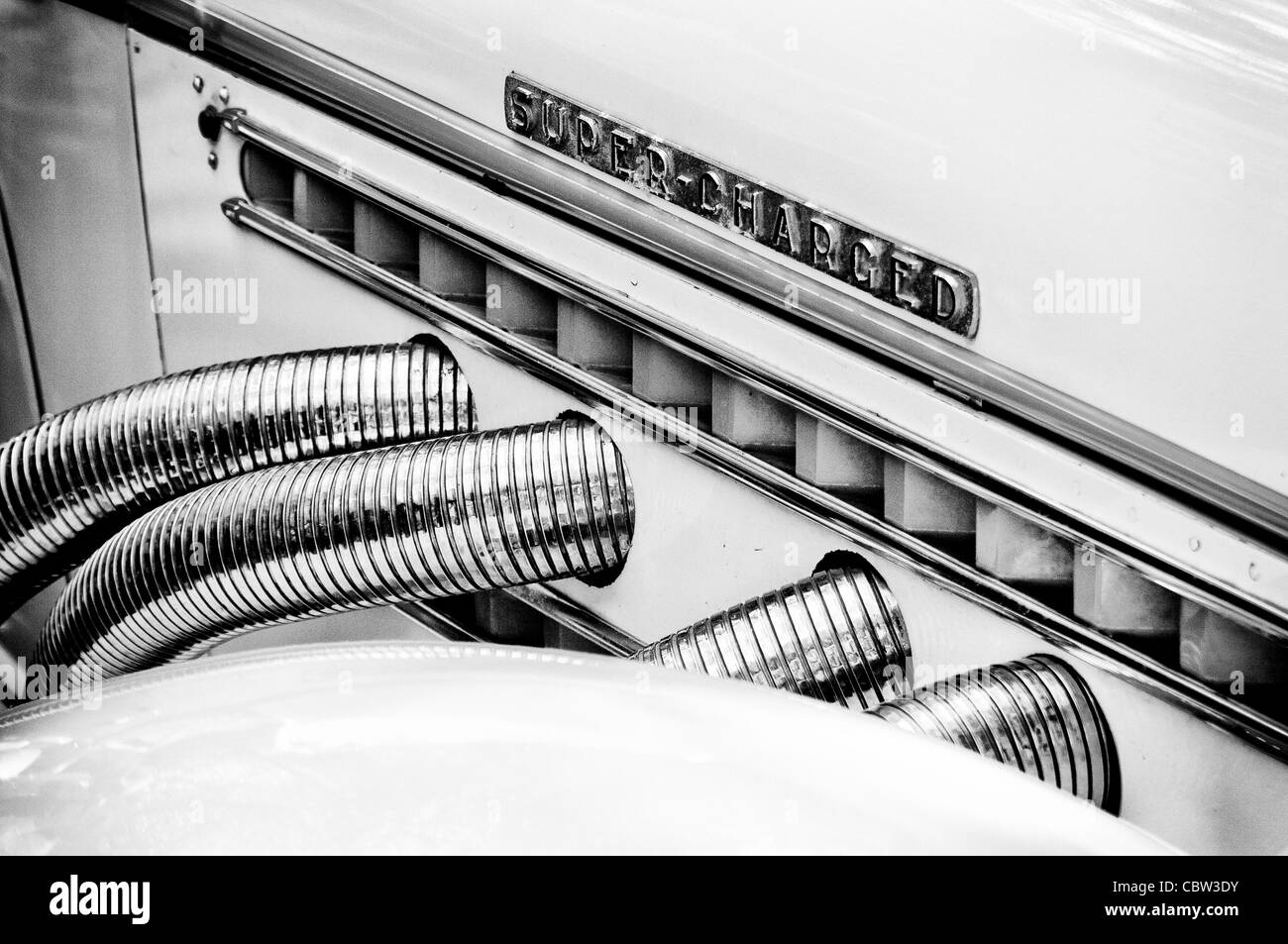 Exhaust pipes Auburn 851 Supercharged speedster Stock Photo