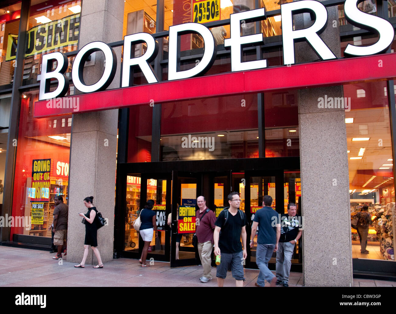 Borders book store during Out of Business clearance days, Stock Photo