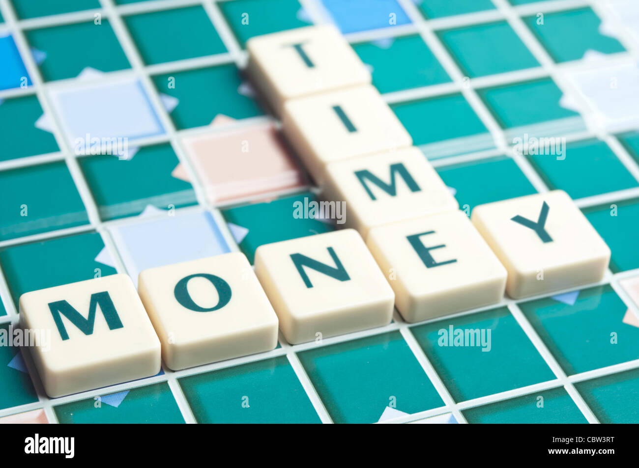 Time and money word made by letter pieces Stock Photo - Alamy