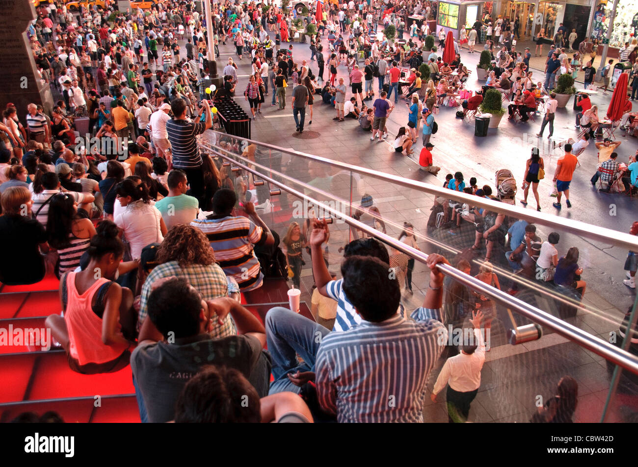 Red Steps Night Times Square High Resolution Stock Photography and ...