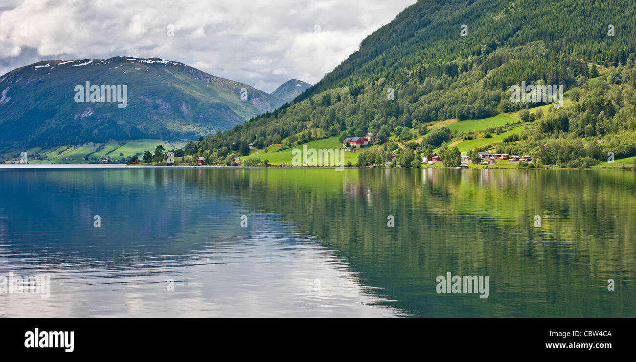 Fjord Landscape, Vatnedalen, Norway Stock Photo
