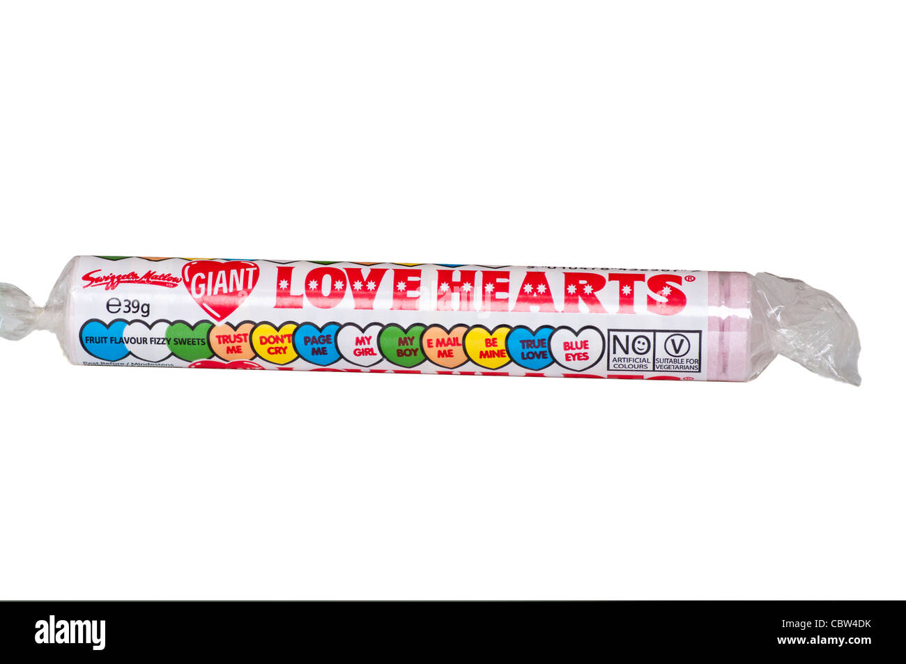 Packet Of Swizzels Matlow Love Hearts traditional Sweets Stock Photo
