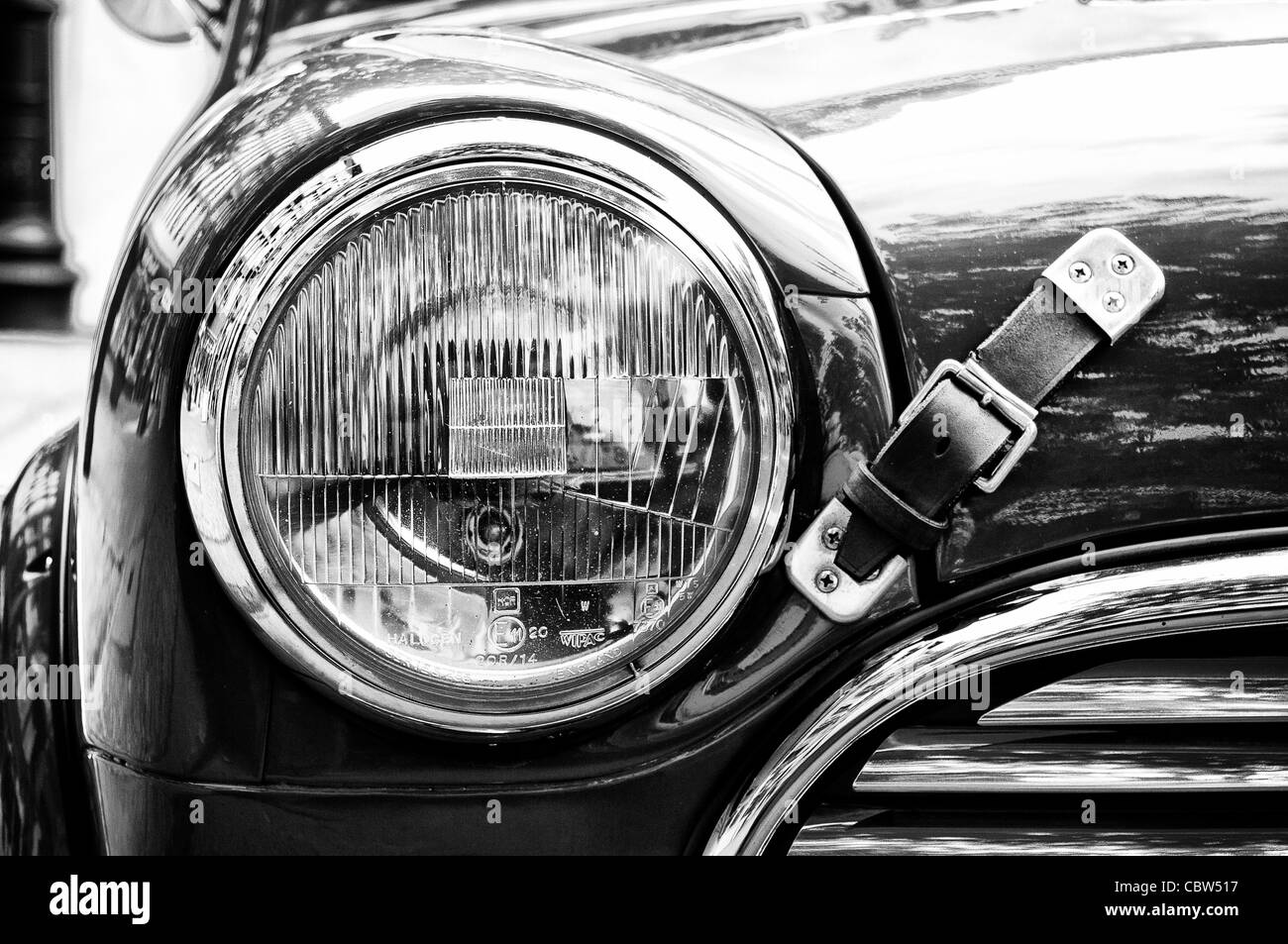 Radiator (engine cooling) and the lamp head light Rover Mini Stock Photo