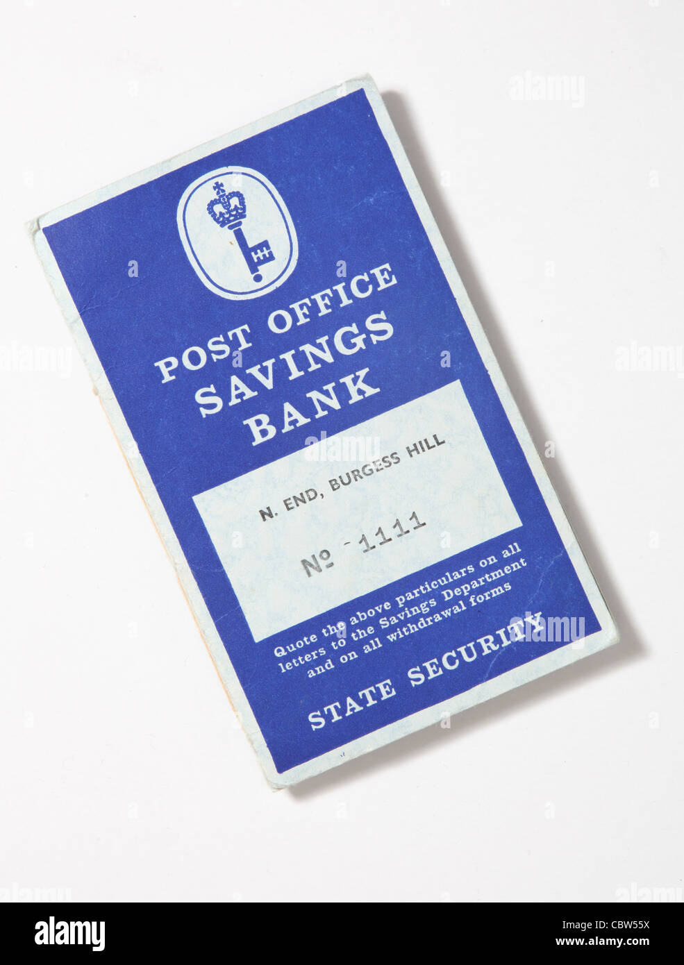 This Post Office Savings Book belonged to my grand-mother, the account was opened originally in 1965. Stock Photo