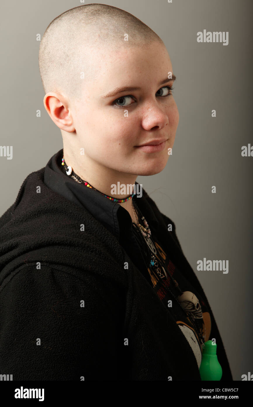 Bald head girl Stock Photo - Alamy
