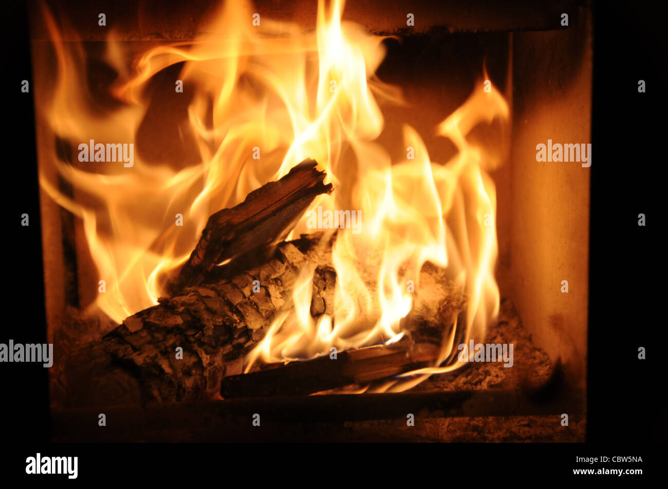 Log burner Stock Photo